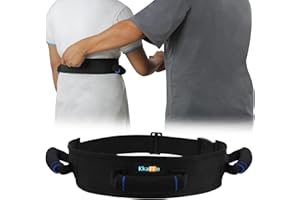 KkaFFe Gait Belt with Handles, Transfer Belt for Elderly, Patient Gait Belts, Transfer Belt Assist, Gait Belts for Seniors, Upgraded Using Rubber Handles (Blue)