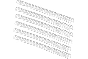 100 Pack Double Loop Wire Binding Spines, YolieraArt Wire Binding Spines, 7/16 Inch Binding Wire for Letter Size (80 Sheet Capacity, 100P, 3:1 Pitch, Silver)