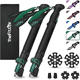 TheFitLife Collapsible Trekking Poles Lightweight Folding Poles 100-135cm