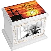 Memorial Cremation Urns for Ashes - Adult Male or Female, with Photo Frame, Wooden Urn Box and Casket for Men Women, Up to 200 Ibs