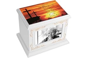 ADMLC Memorial Cremation Urns for Ashes - Adult Male or Female, with Photo Frame, Wooden Urn Box and Casket for Men Women, Up to 200 Ibs