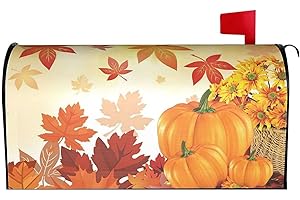 SWEETSHOW Thanksgiving Pumpkins Magnetic 21x18 Inch Autumn Sunflower Maple Leaf Pumpkin Decor Harvest Fall Mailbox Covers
