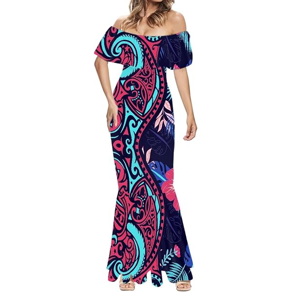 African Ankara Mermaid Maxi Dress For Women - Dashiki Print Floor-Length Party Dress, Half Sleeve - View #8