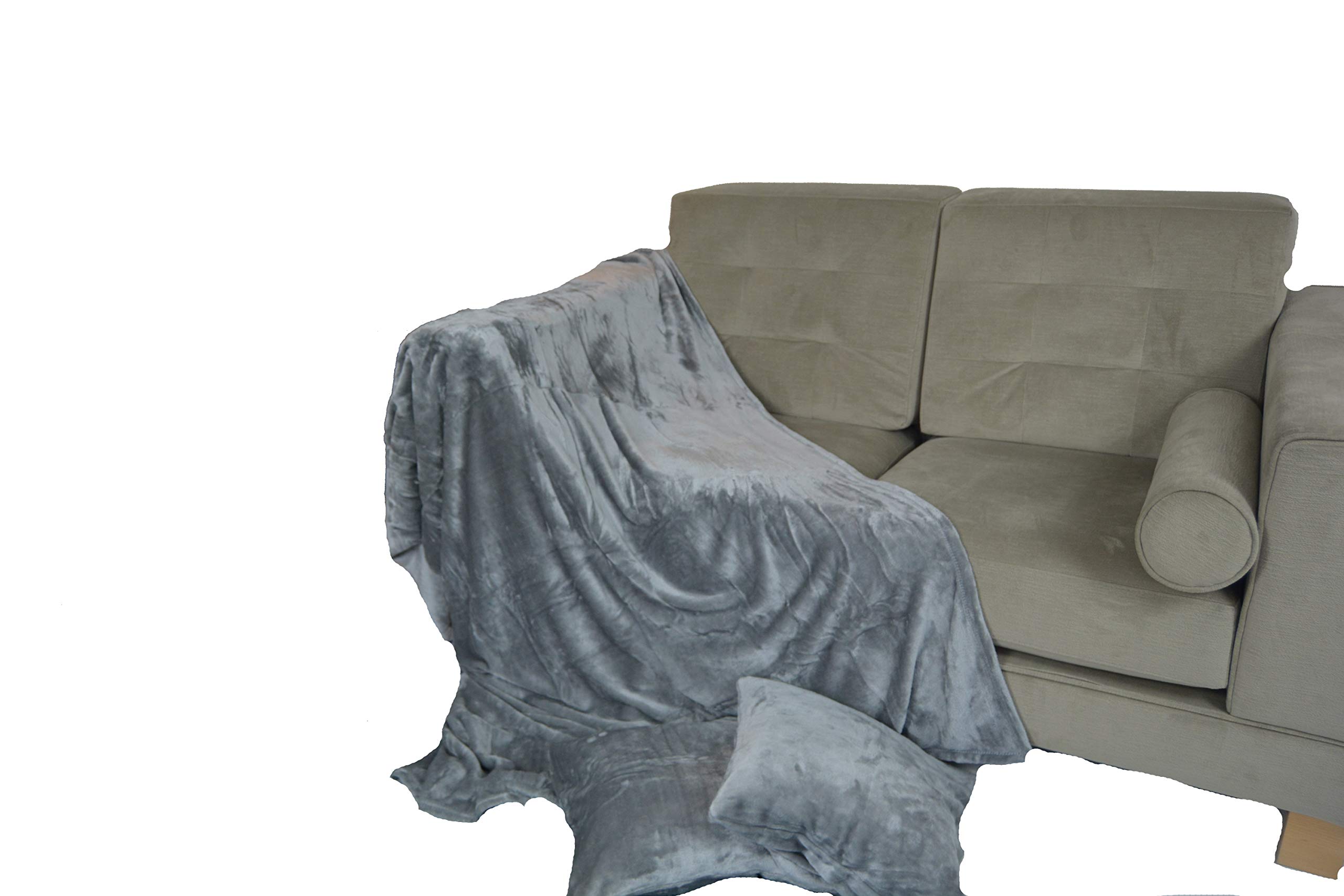 NG Distribution Deluxe Luxurious Throw (Double 150 x 200, Grey/Silver)