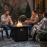 TLGREEN 28" Gas Fire Pit Table, 14.5 kW with Cover & Lava Stones view 2