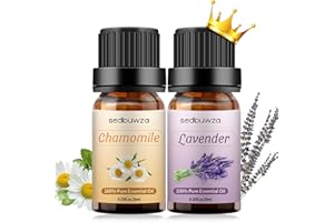 Sedbuwza Lavender Chamomile Essential Oil Set, Lavender Fragrance Oil Chamomile Scent Oil Set for Diffuser, Aromatherapy, Massage, Soap, Candle Making 2 x 10 ml