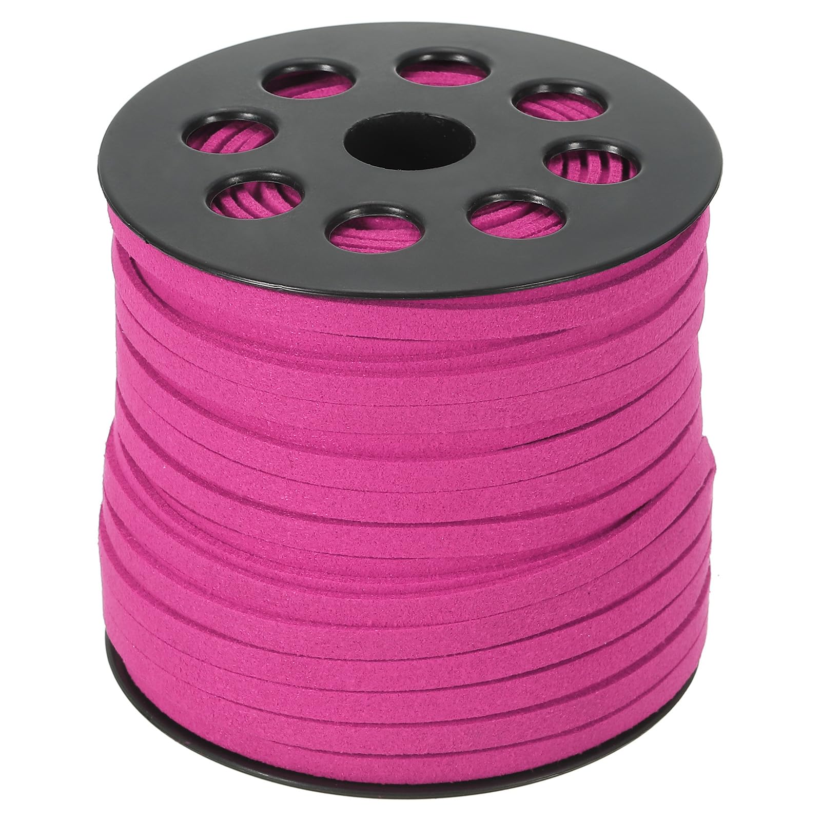 PATIKIL Suede Leather Cord 5 mm 50 Yard, Faux Suede Cord Flat Leather String with Roll Spool for Necklace Bracelet Beading Jewelry Making, Rose