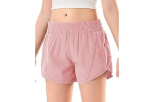 DOCUMO Girls Athletic Shorts with Zipper Pocket, Liner Quick Dry Running Shorts for Kids Teen Girls Active Sports Shorts