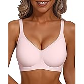 Vertvie Racerback Bras for Women Full Coverage Supportive Wireless Bras Push Up Seamless Bralettes Convertible T-Shirt Bra