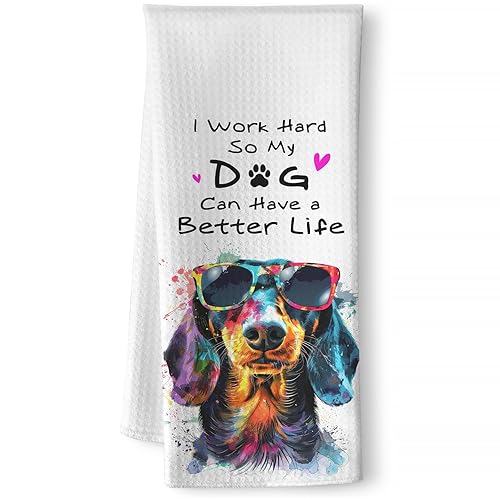Dog Towels,Dachshund Gifts,Weiner Dog Gifts for Women,Dog Hand Towels,Dog Dish Towels,Dog Kitchen Towels,Dachshund,Dachshund Decor,Dachshund Gifts for Women,Dog Lovers Gifts for Women,Wiener Dog Gifts