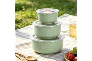 3 Packs Food Storage Containers Set with Lids, Stackable Food Containers for Meal Prep Kitchen Pantry, Green