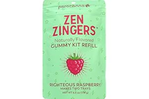Zen Zingers Gummy Mix - Raspberry Flavor - Makes up to 84 Gummy Bear-Sized DIY Infused Gummies at Home - No Decarb Machine Needed - Works with Oil, Tincture, Nano Emulsion, Distillate - 178g