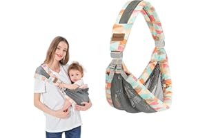 Huifen Adjustable One Shoulder Baby Carrier for Infant, Lightweight Breathable Mesh Baby Hip Carrier Portable Baby Carrier Sling for Newborn to Toddler Girl and Boy 6-40 lbs (Orange)