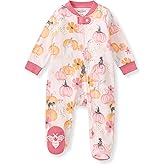 Burt's Bees Baby Girls' Organic Cotton Sleep and Play Footed Pajamas
