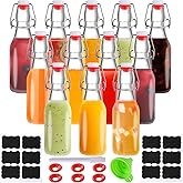 12 Pack 8.5oz Flip Top Glass Bottles,8.5oz swing top glass bottles with airtight lids for Home Brewing,2nd Fermentation,Kombucha,Kefir,Vanilla Extract,Juice,Tea,Beverages,Soda,Oils,Vinegar,Limoncello
