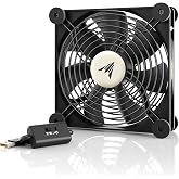 AC Infinity MULTIFAN S4, Ultra-Quiet 140mm USB Fan with Speed Controller | UL-Certified, Dual-Ball Bearings, Noise-Absorption Pads for Receiver DVR, PlayStation, Xbox, Computer, Cabinet Cooling