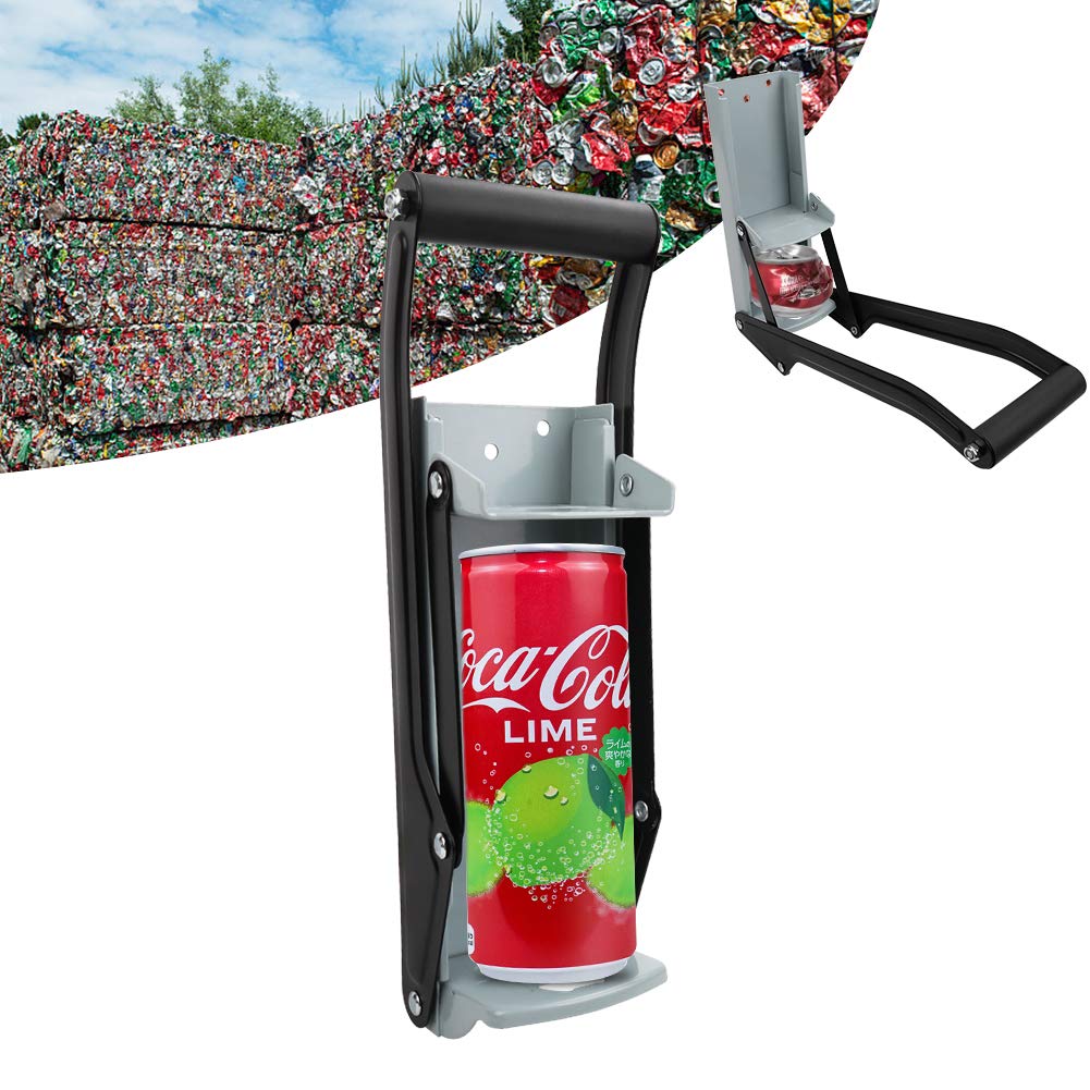 ShineMe 16 oz & 12 oz Metal Can Crusher & Bottle Opener, Heavy Duty