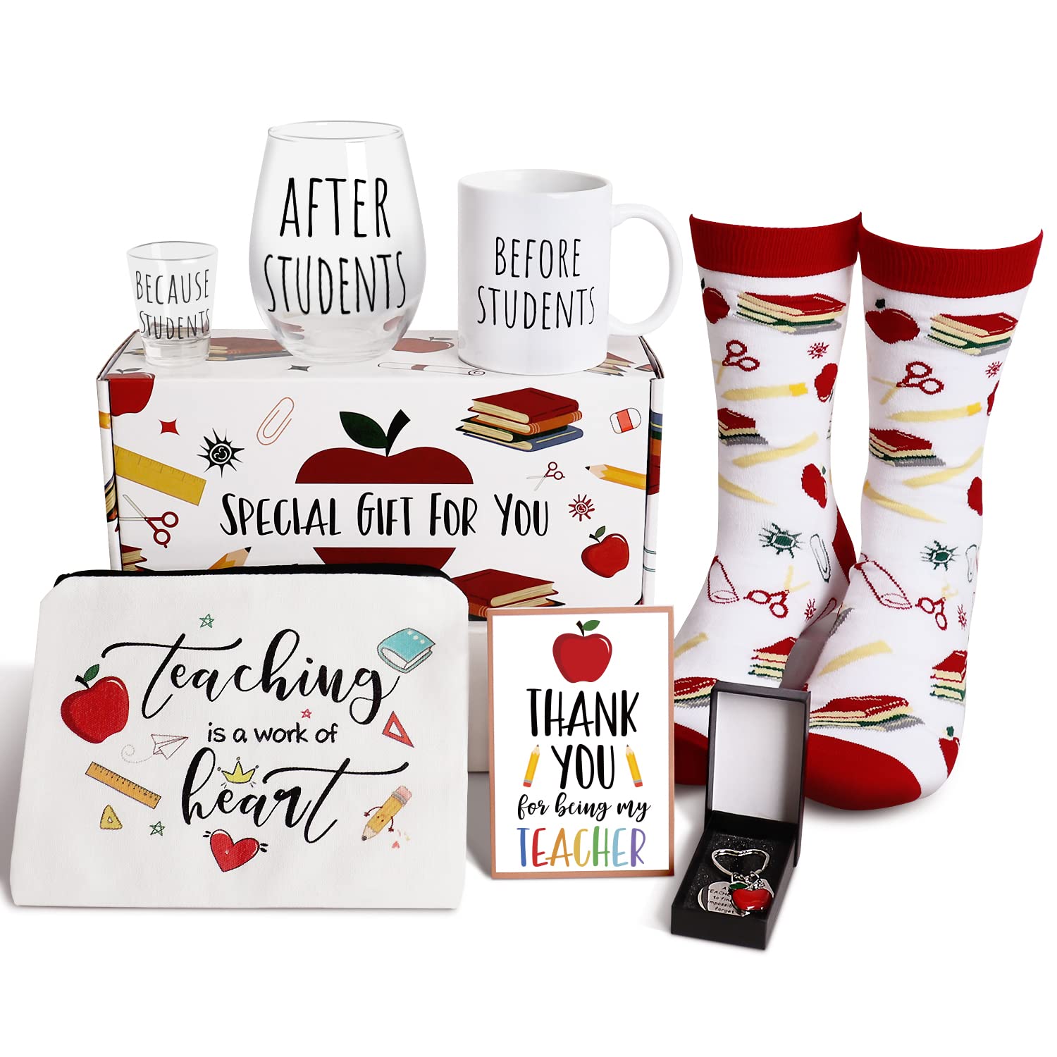 Photo 1 of **MISSING GLASS*** Frerdui Teacher Appreciation Gifts, Best Teachers Gifts, Thank You Teacher Gift, Funny Back to School Gift for Teachers Women, 6 Pcs