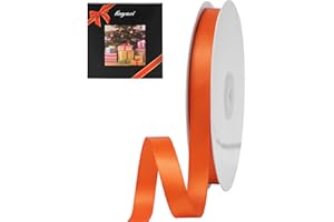 LIUYAXI Torried Orange Stain Ribbon, 5/8" X Continuous 50 Yards, Double Faced Fabric Ribbon Perfect for Gift Wrapping Wedding Birthday Party Christmas Hair Floral Craft Baby Shower