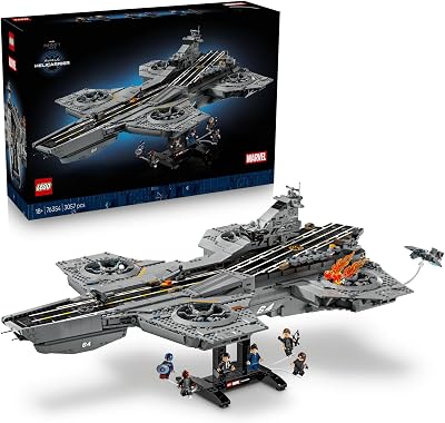 ǀ Marvel Elivelivolo S.H.I.E.L.D. - Kit di Modellismo per Adulti - 6 Minifigure, tra cui Captain America e Nick Fury - Decorazione per Mensola Fai da Te - Regalo per i Fan degli Avengers - 76354