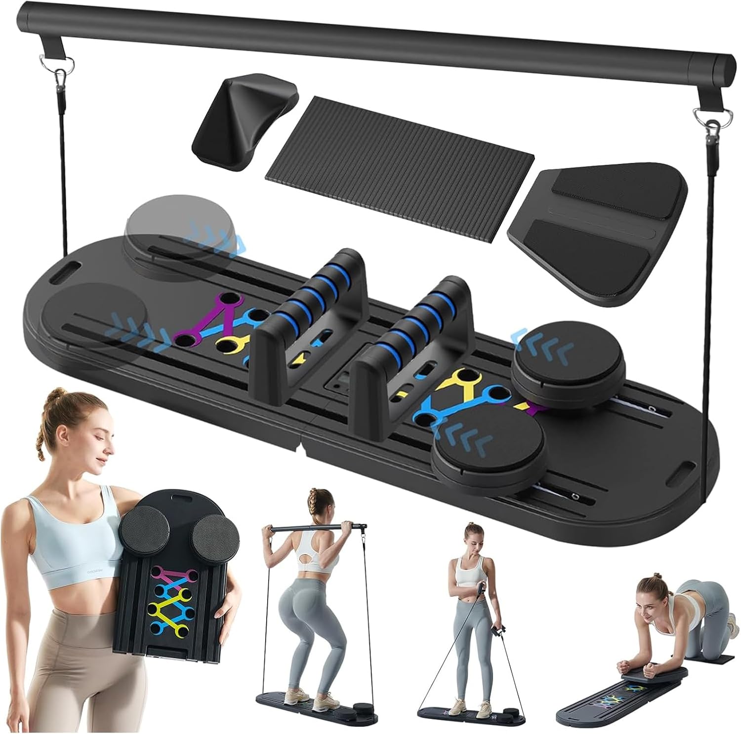 Foldable 7-in-1 Pilates Board with timer
