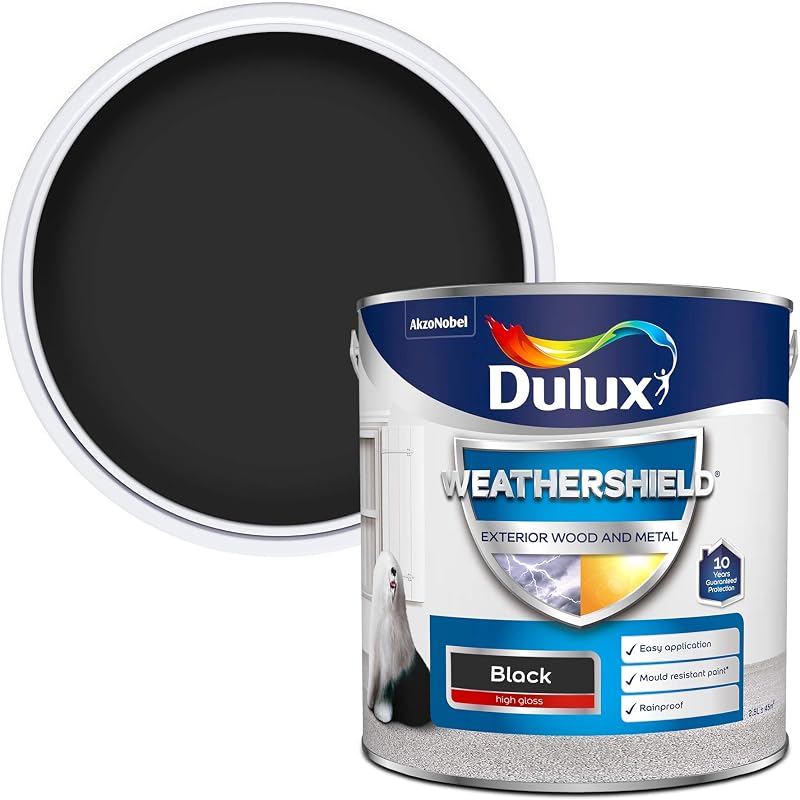 Dulux Weathershield Exterior High Gloss Paint 2.5 L Black