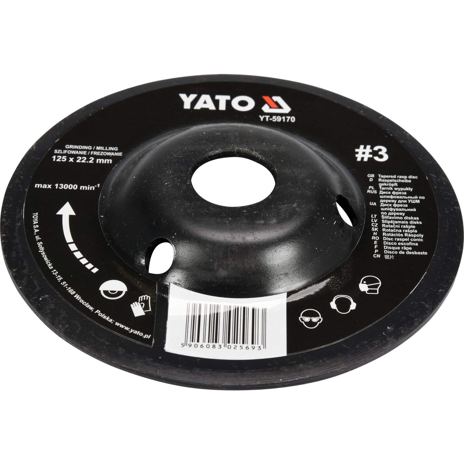 Yato Professional Rasp Disc for Angle Grinder Selection 115 mm 125 mm Sanding Disc, Wood Art (125 mm No. 3)