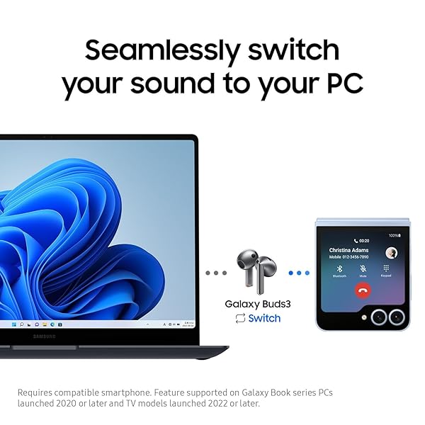 SAMSUNG GALAXY BUDS 3 AI TRUE WIRELESS BLUETOOTH EARBUDS, OPEN TYPE FIT, ACTIVE NOISE CANCELLATION, 360 AUDIO, TOUCH CONTROL, SILVER [US VERSION, AMAZON EXCLUSIVE, 2YR WARRANTY]