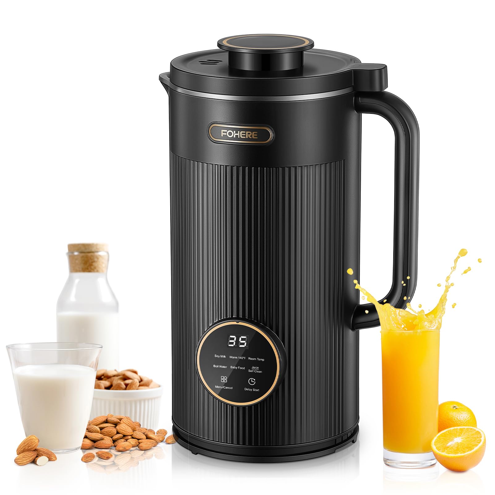 Photo 1 of FOHERE 35oz Nut Milk Maker Machine, 800W Upgraded Soy Milk Maker for Plant-Based Milk, Nut, Almond, Oat, Soy, Juice, Baby Food & Shakes, with 12h Timer/Auto-Clean/Room Temp/Keep Warm/Boil