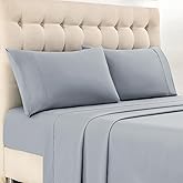 Camtalux Queen Sheet Set - 4 Piece Soft,Breathable Microfiber Bed Sheets,Deep Pocket, Hotel Luxury Cooling & Wrinkle-Free,Oeko-Tex Certified,Machine Washable - Light Grey