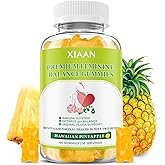 XIAAN Premium Feminine Balance Gummies for Women's Immune Health, Hawaiian Pineapple Gummies Support PH Balance & Vaginal Health, Vegan, Gluten-Free, 60 Gummies