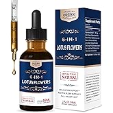 ORGANIHERBENCE Lotus Flowers Extract Drops for Relaxation, Restful Sleep Support, 6-in-1 Herbal Supplement with Valerian Passion Flower and More. High Concentration & Fast Absorption Liquid Form. 2oz