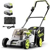 Electric Lawn Mower Cordless: DEKOPRO 40v Electric Lawn Mower, 15 Inch Brushless Battery Lawn Mower with 6-position Adjustable Cutting Height, 2x4.0ah Batteries&amp;Charger for Gardens,Park&amp;Green Spaces