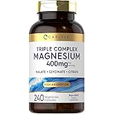 Carlyle Triple Magnesium Complex | 400 mg | 240 Capsules | Magnesium Malate, Glycinate & Citrate | Vegetarian, Non-GMO, and Gluten Free Supplement