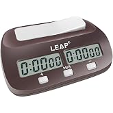 LEAP Chess Clock Digital Chess Timer for Chess Board Game (Official Store) | Official Store, Count up/down, Alarm, Bonus/Delay, Energy save, Setting Memory,Portable,Easy to Use, Timer for 2 Board Games