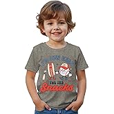IZYJOY Baseball Shirt Toddler Boy I'm Just Here for The Snacks T-Shirt Baseball Fans Tee Game Day Short Sleeve Summer Tops