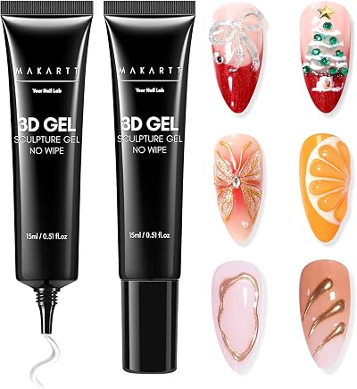 Makartt 3D Nail Gel Sculpting Gel 2x15ml for Nail Art Glue Chrome Powder