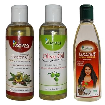Buy Kazima Combo Of Olive Oil Castor Oil And Coconut Herbal Hair