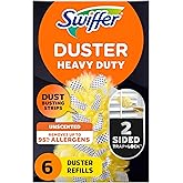 Swiffer Dusters Heavy Duty Multi-Surface Duster Refills for Cleaning, Unscented, 6 Count
