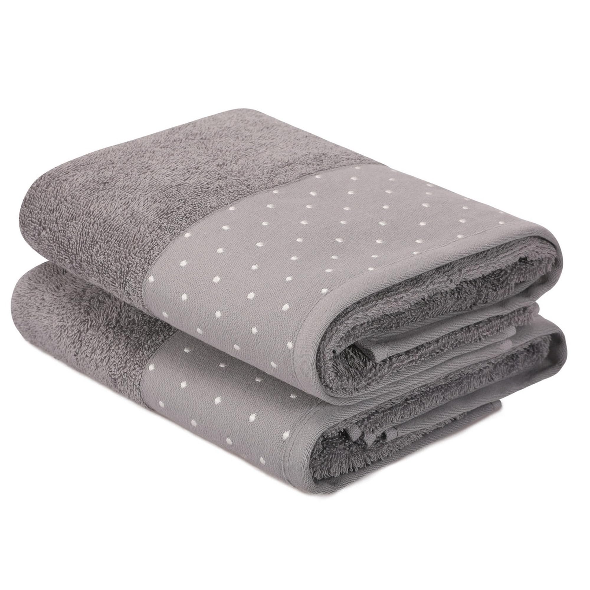 WELL HOME MOBILIARIO & DECORACIÓN Hand Towel Set (2 Piece) Grey and White