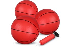 Dilabnba 7" Mini Rubber Replacement Basketballs for Basketball Hoop, Toddler Soft Beach Pool Bouncy Ball Sports Party Game for Kids(3PCS)