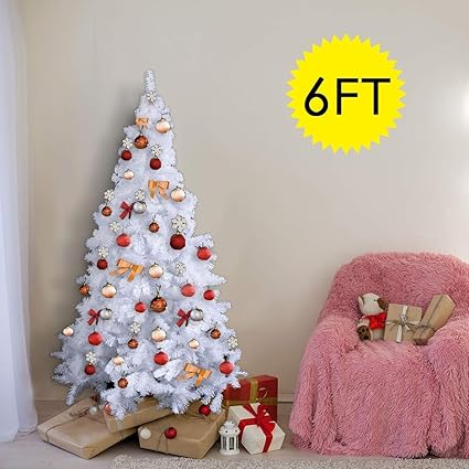 Costway White Christmas Tree Xmas Traditional Indoor Artificial