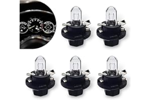 SLIMI 5 PCS T5 Dashboard Instrument Cluster Bulbs, 12V 12W Mini A/C Dash Halogen Light Replacement, Universal for Most Cars, 