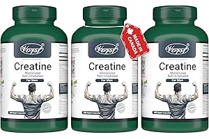VORST Creatine Supplement for Men 3 x 180 Vegan Capsules | Monohydrate Micronized Non Irradiated | Pills for Adults of All Ag