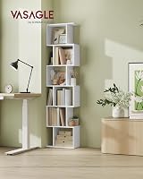 VASAGLE 6-Tier Bookshelf 24x40x191 cm Room Divider Matte White LBC461W01 view 2