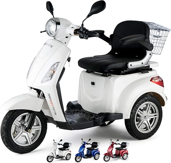 VELECO 3 Wheeled Electric Mobility Scooter 900W ZT15 White Amazon.co