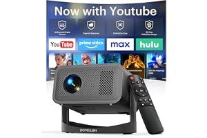 4K Smart Mini Projector for Home Theater, WiFi & Bluetooth, Native 1080P | Built-in Apps, Auto Keystone, WiFi 6, Bluetooth 5.4, 180° Rotating Stand, HDMI/USB, TV Stick Compatible
