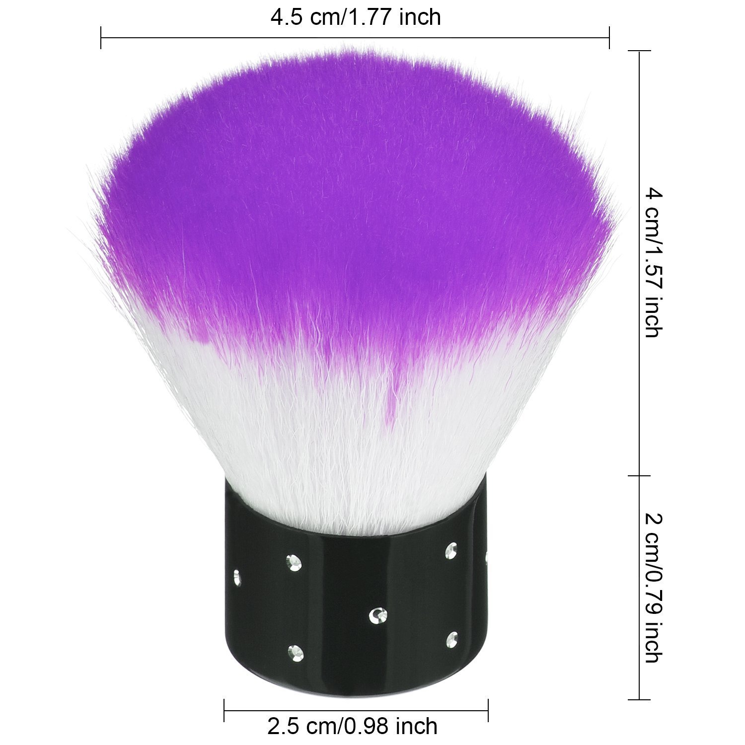 2 Pieces Colorful Soft Kabuki Brushes Nail Arts Dust Cleaner Brush for Makeup or Nail Arts (Purple, Pink): Beauty