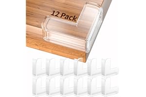 OMILIV 12 Pack Corner Protector for Baby, Table Protectors, Clear Furniture Corner Guards & Edge Safety Bumpers Cushion to Cover Sharp Furniture & Table Edges (12 Count L Shape (Pack of 1))