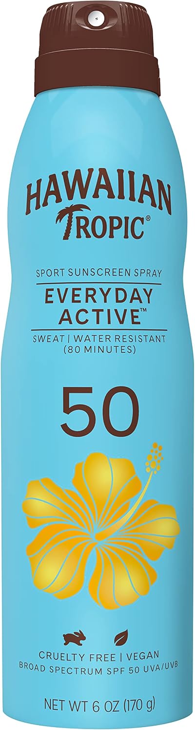 Hawaiian Tropic Island Sport Sunscreen Spray SPF 50 Broad Spectrum UVA UVB